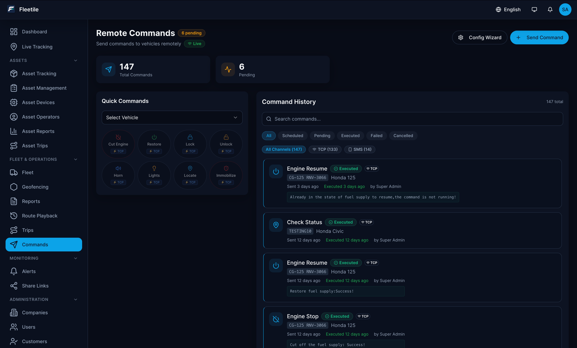 Remote commands