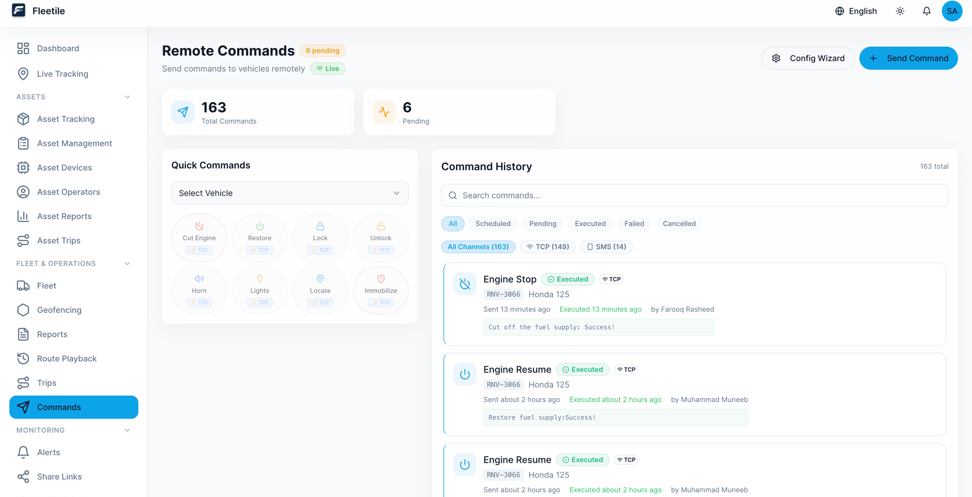 Remote commands