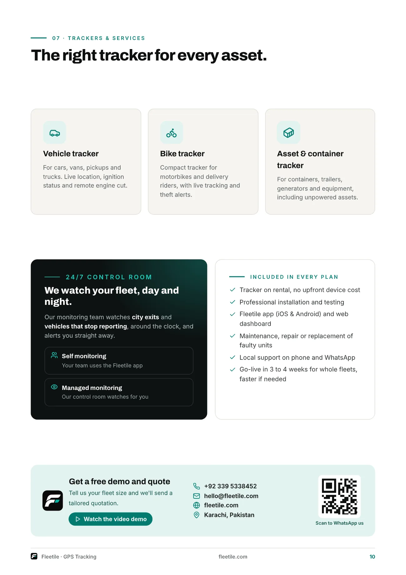 Fleetile brochure, page 10 of 10